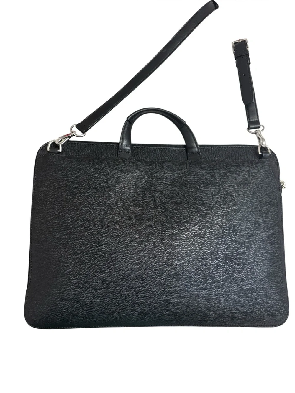TUMI black grained leather laptop crossbody bag